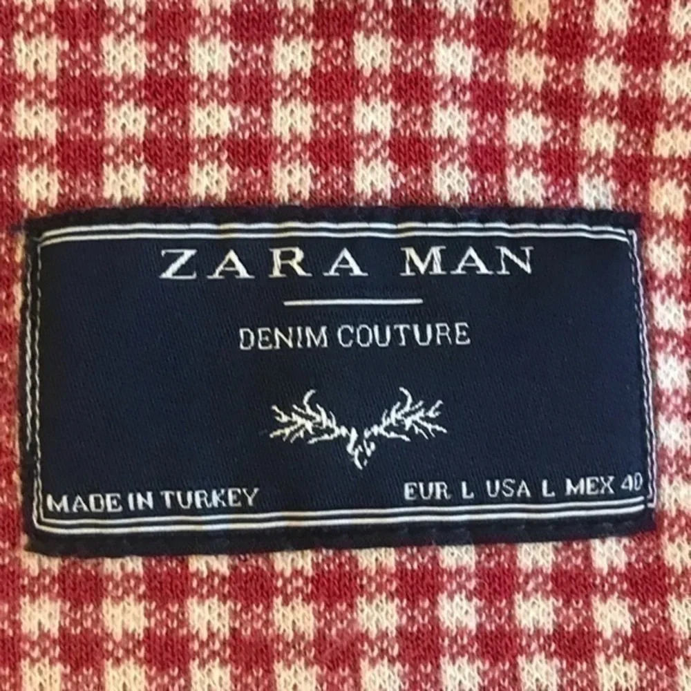 Zara Man Demin Couture Plaid  Blazer Size L